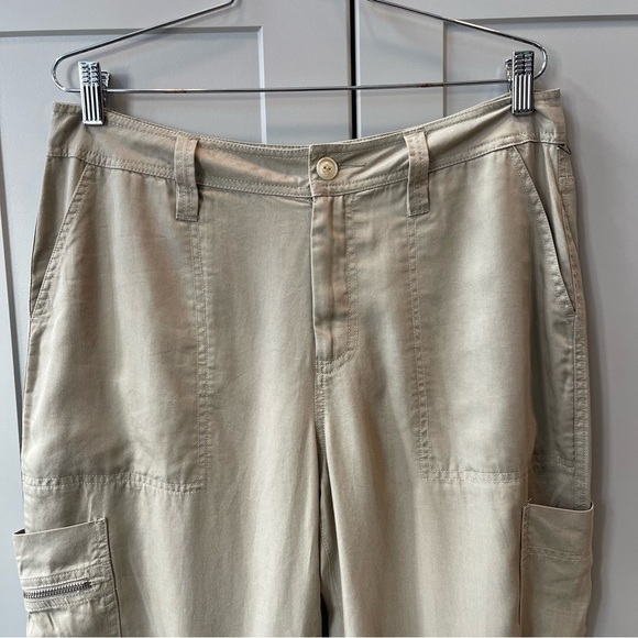 TAGS Timeless Apparel Getaway Style Sage Green Tencel Cargo Utility Boho Pant - Picture 7 of 7